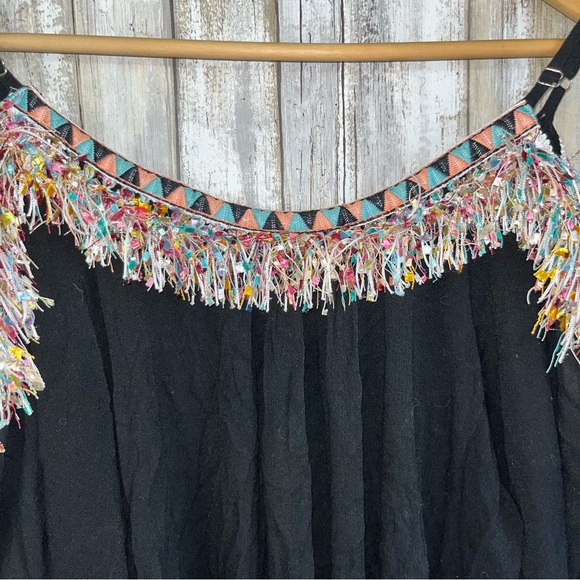 Velzera Open Shoulder Colorful Fringe Top Blouse - Picture 5 of 6